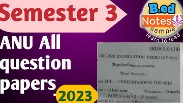 B.ed 3rd semester question papers -2023