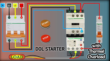 3 Phase DOL Starter with Thermal Overload Relay Connection