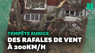 Tempête Eunice: des dégâts impressionnants en France et au Royaume-Uni
