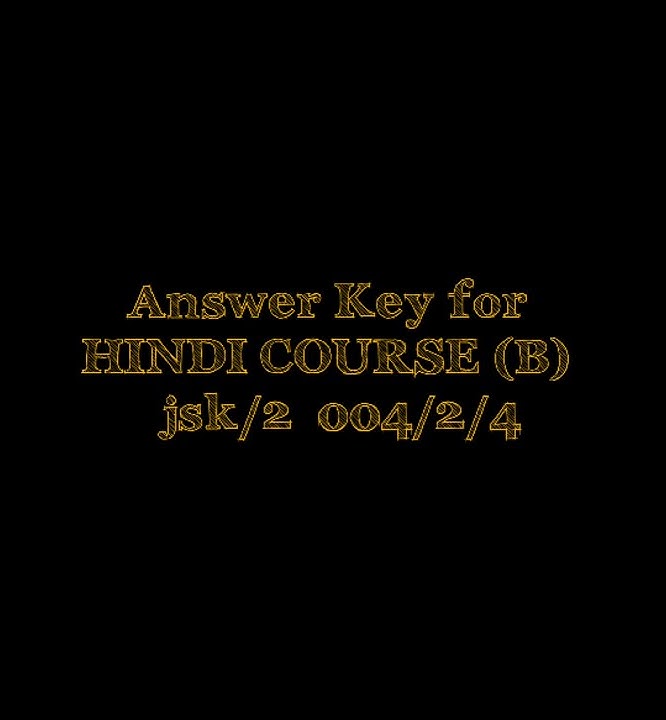 Answer key for hindi course b jsk 2 004 2 4 class 10 youtube