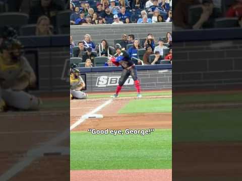 George Springer lays off the pitch & calmly takes his base, rewarded for his patience at the plate.