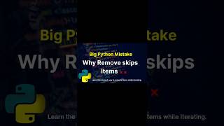 Python Remove elements -BIG MISTAKE😳 #shorts #python #coding #class12computerscience #pythonclass12