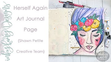 Herself Again: Using Stencils as a Guide in your Mixed Media