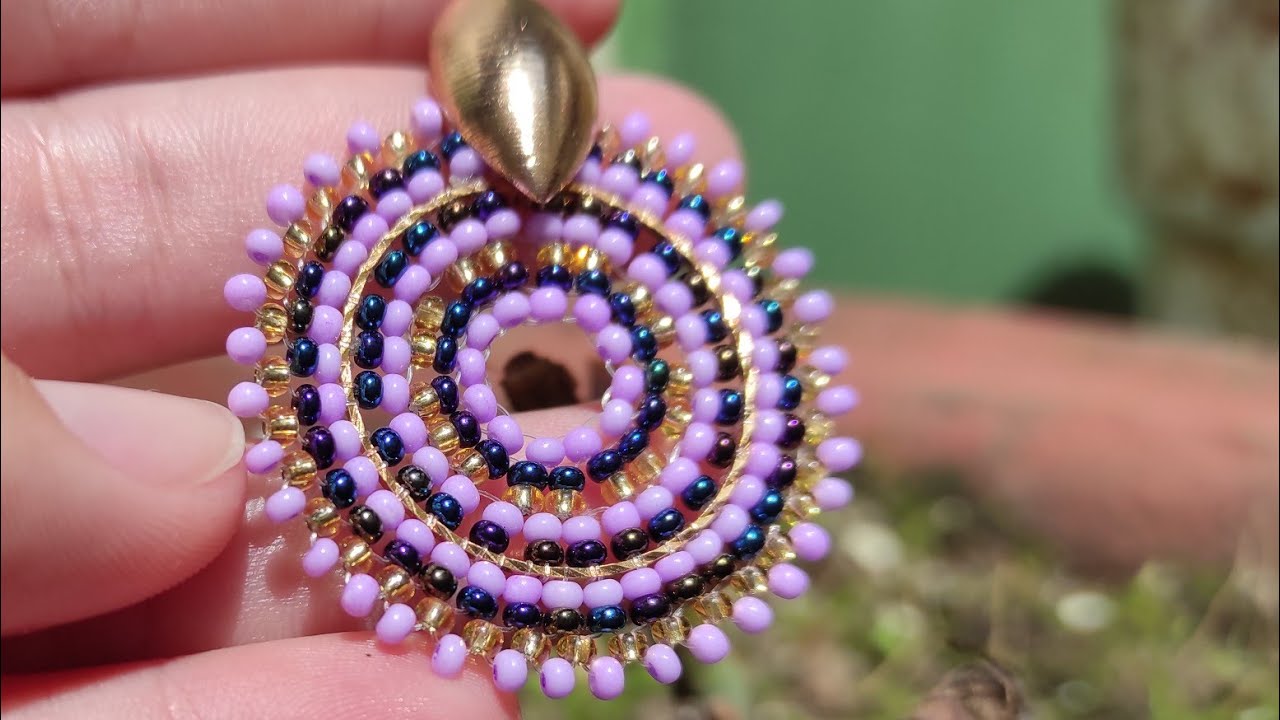 🟣HERMOSO ARETE PEQUEÑO SOBRE ARO/ COMO HACER ARETES EN MOSTACILLA SOBRE HERRAJE