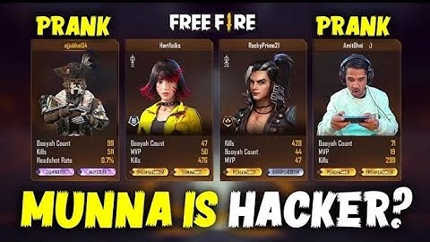 Munna Is Hacker 🤣 Prank with Random Player CS Gameplay - Garena Free Fire Total Gaming