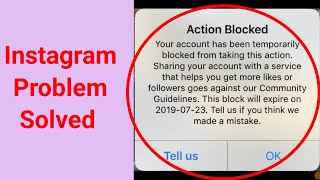 Instagram Action Blocked your account has been temporary blocked from taking this action Problem Fix