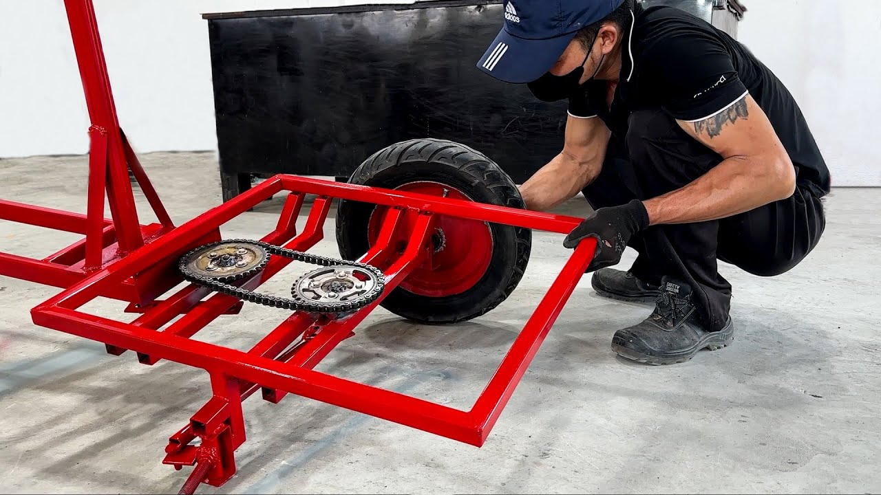 Build A Sand Cart Using An Electric Motor And A Motorbike Sprocket Shaft Steering Wheel
