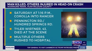 One dead after head-on crash in Huntingdon County | WTAJ