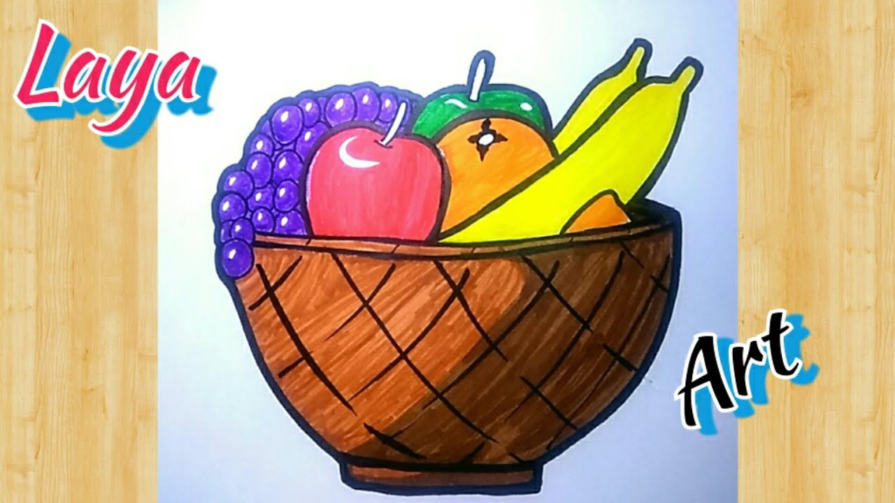 How To Draw Simple Fruit Basket Comment Dessiner Corbeille De Fruits Youtube