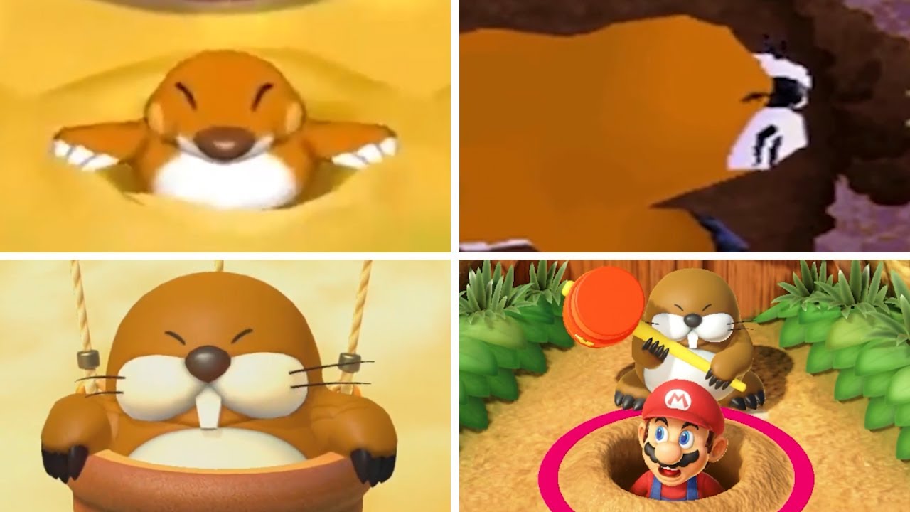 Evolution of - Monty Mole Minigames in Mario Party Games