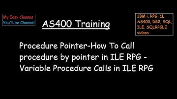 Procedure Pointer - How To Call procedure by pointer in ILE RPG-PROCPTR in ILE RPG-%PADDR in ILE RPG