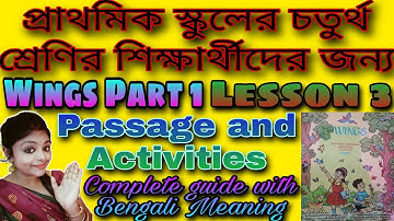 Class 4 wings part 1 II Lesson 3 II Passage & Activities ll Part 1 ll details analysis wings book