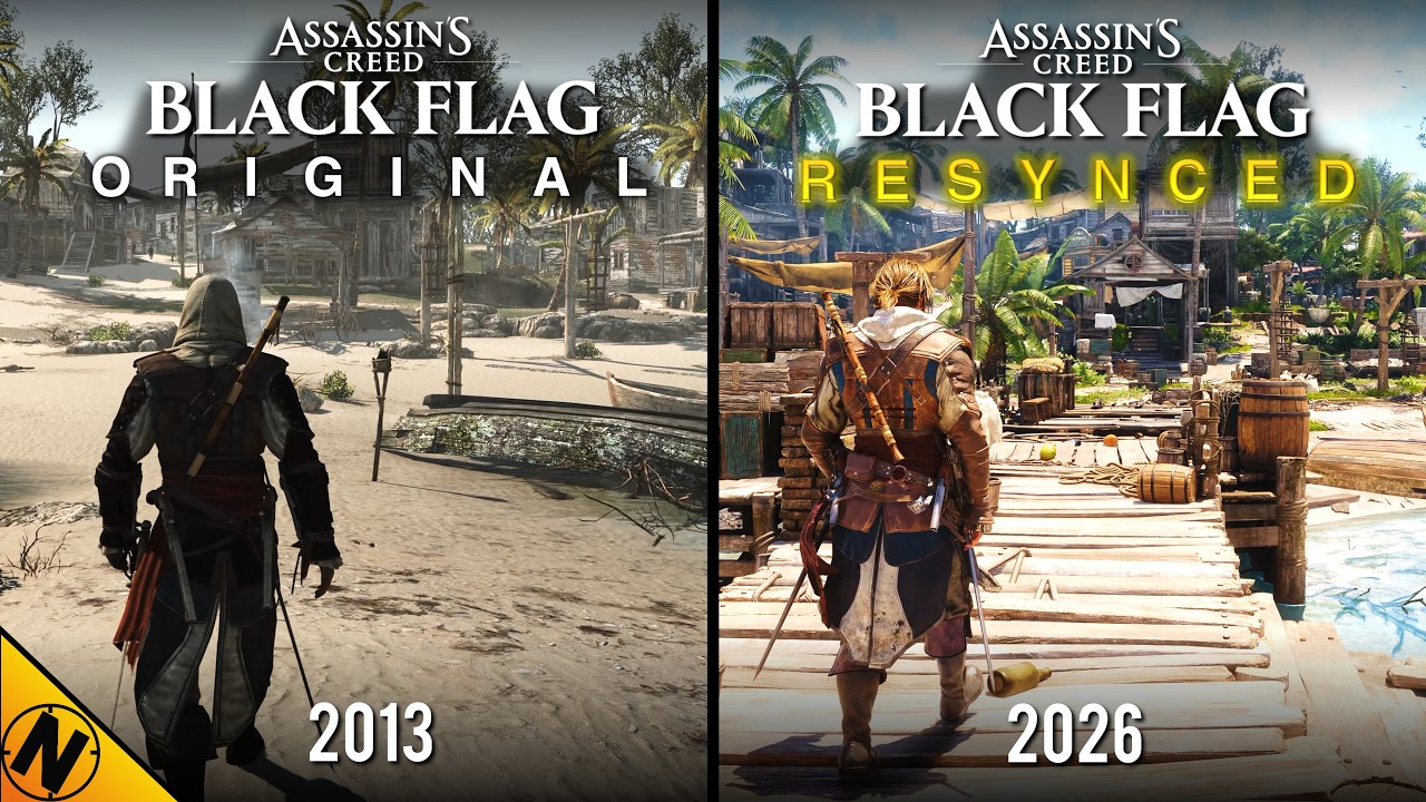 Assassin's Creed: Black Flag - Resynced vs Original | Direct Comparison