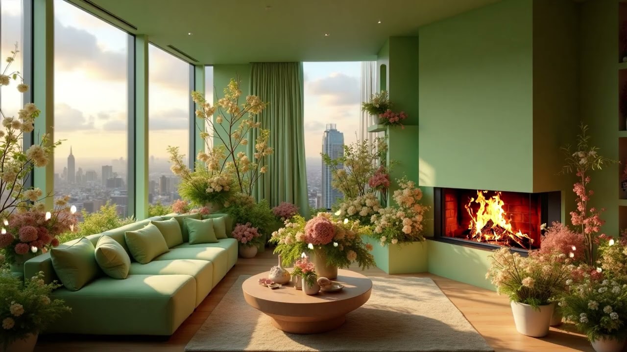 Relaxing Fireplace Lounge ✨ Soft Piano Melodies & Fire Sounds for Calm and Unwind