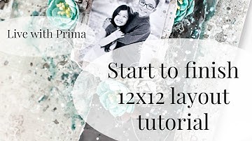 Mixed media techniques on scrapbook layout