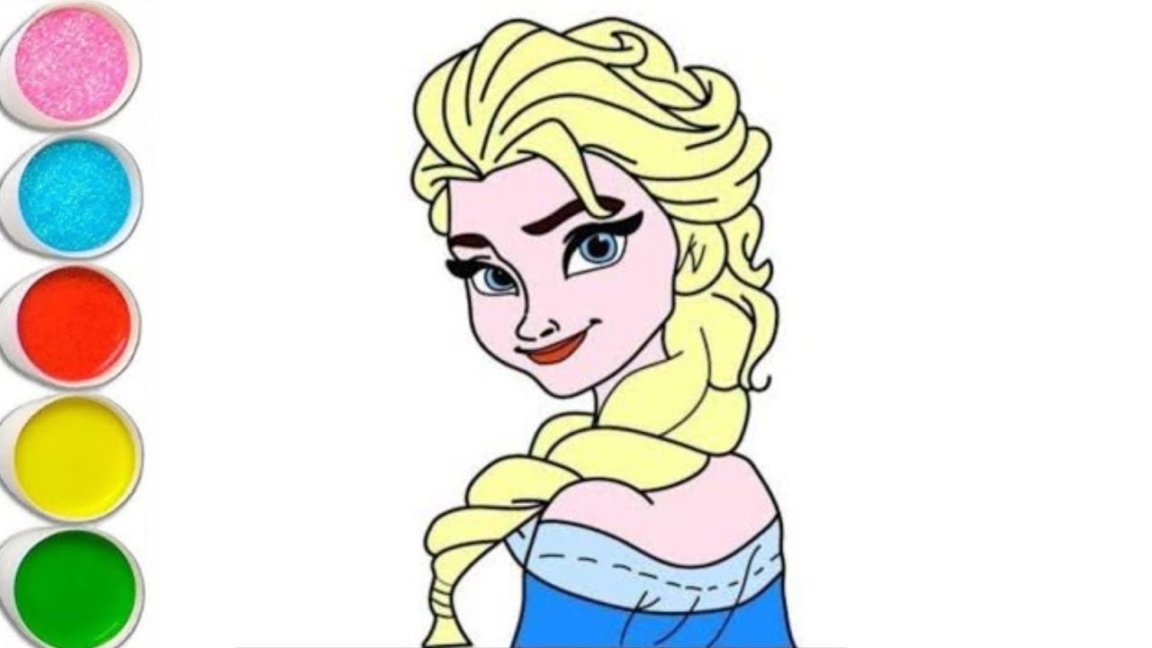 How to draw Eksa Anna drawing | Elsa drawing easy for kids | Elsa drawing with colour