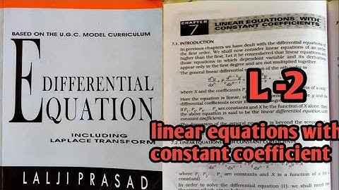 Differential equation lalji parsad B.sc /B.a/engineering /linear equations with constant coefficient