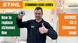 How to change strimmer line in the Stihl Autocut C3-2 strimmer head - Stihl Strimmer head series