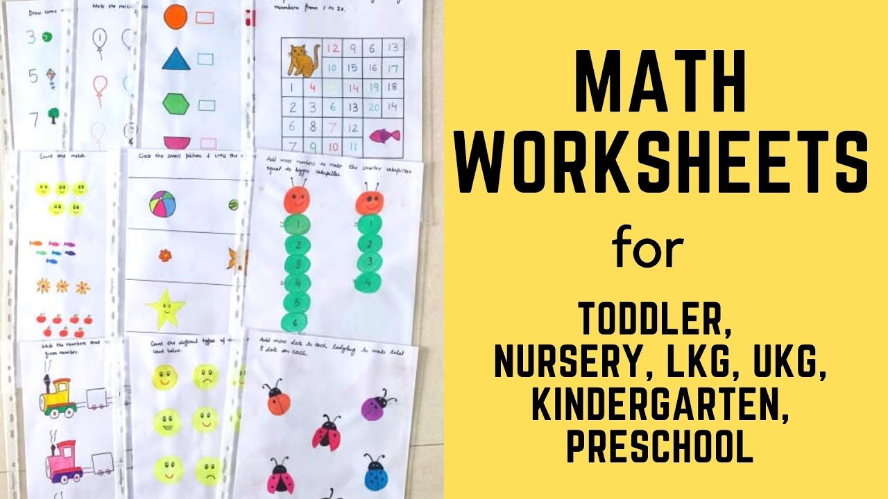 daily practice math worksheets for toddler nursery lkg ukg kindergarten preschool 2 youtube