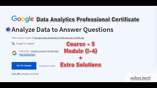 Google Data Analytics  | Course 5 | Module (1-4) Solution + Extra Answer | Coursera