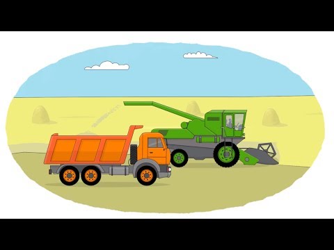 Мультик - Раскраска. Учим Цвета - Сельскохозяйственная техника - Сеялка, поливальная установка, комбайн Мультик - Раскраска. Учим Цвета - Сельскохозяйственная техника - Сеялка, поливальная установка, комбайн
