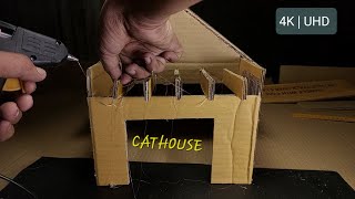 How to make a CatHouse out of Cardboard | 4K UltraHD