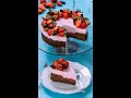 How to make chocolate strawberry with cream cheese mousse cake #shorts