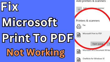 Fix Microsoft Print To PDF Not Working On Windows 10 | Microsoft Print To PDF Driver Missing