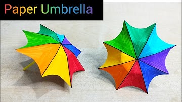 Paper Umbrella Making/Paper Umbrella Craft/Paper Umbrella for Kids/How to make paper umbrella