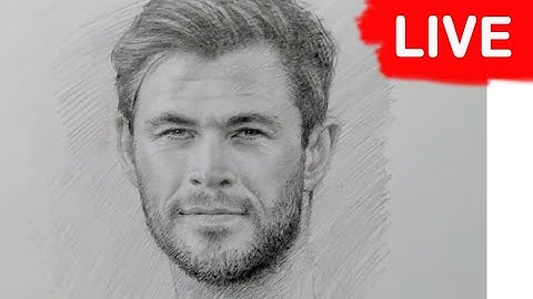How to draw Chris Hemsworth with graphite (live stream)