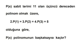 2024 Ayt De Gelse Herkesi Eleyecek Polinom Sorusu