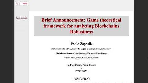 Brief Announcement: Game theoretical framework for analyzing Blockchains Robustness
