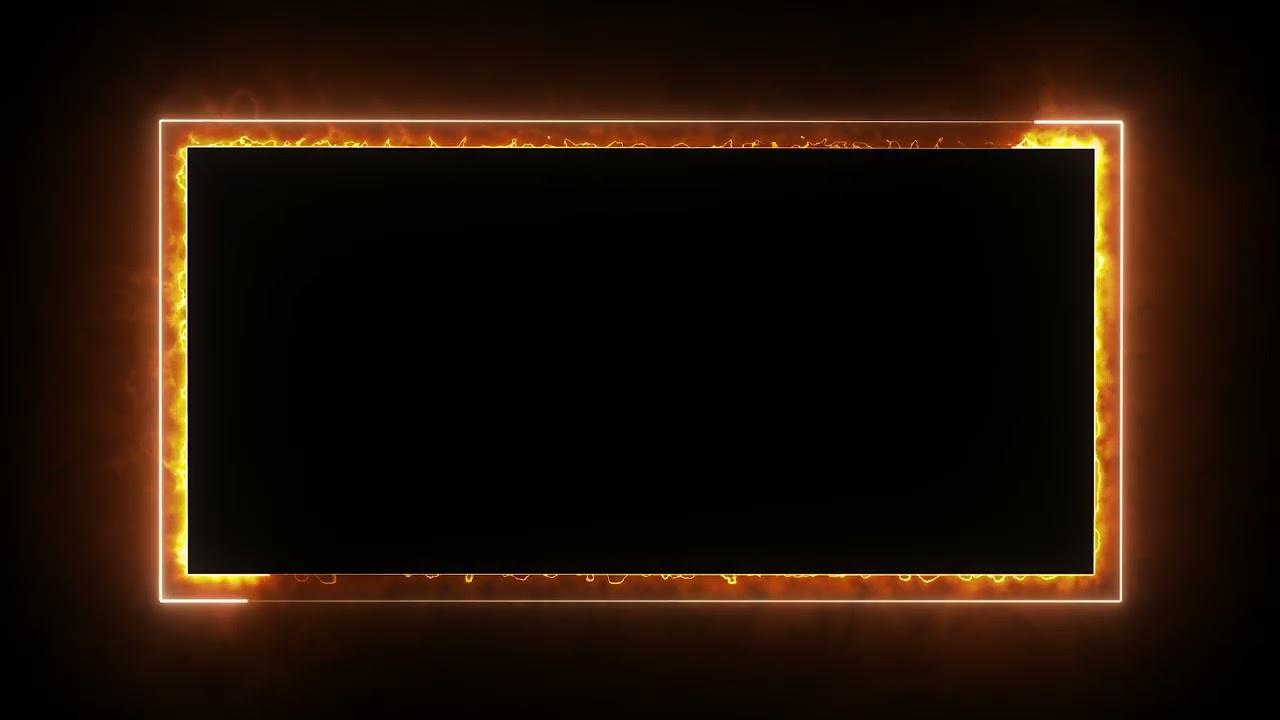 Glowing frame black screen | Neon light border | Frame template video background