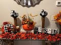 How To Decorate A Buffalo Check Fall Entryway Table| Fall 2021| Black And White Decor