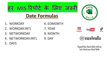 Excel All Date Formulas and Function I 99% MIS Report Needs these Date Formula