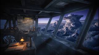 LIVE ✈️ Cozy Storm Shelter Above the Clouds | Flying Fortress Ambience