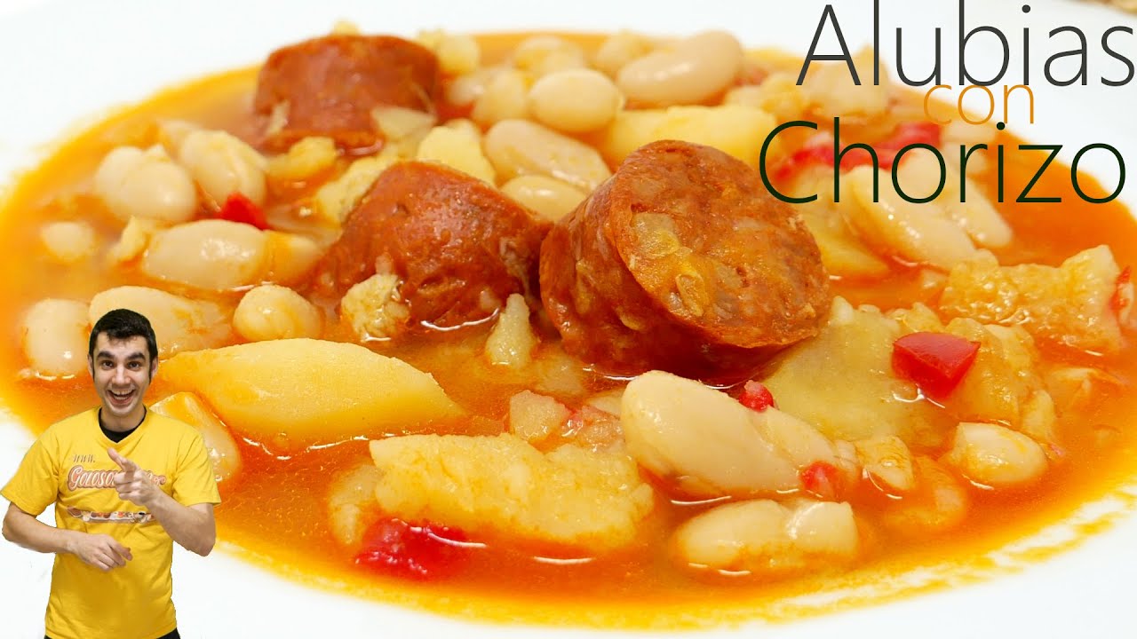ALUBIAS con CHORIZO🍲😍🍲( Judias blancas,frijoles, habas)