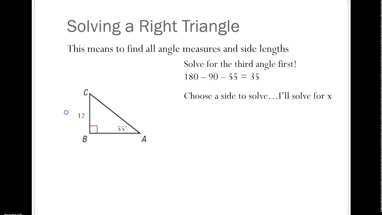 Solving Right Triangles YouTube