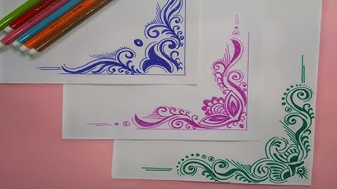 Easy Border and Corner design for students project khata.// Practical khata./Part-15 Suchipatra Art.