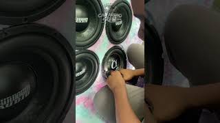 I helped my dad swap out my 6 Alpha Sonik ASWD10’s for 6 of his Sundown LCS 10’s #caraudio #basshead