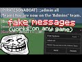 Trolling children in Roblox with custom Chat control ADMIN 😂