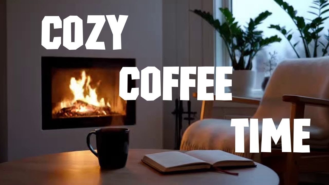 Warm Cozy Fireplace Café ☕ Relaxing Atmosphere for Study & Sleep