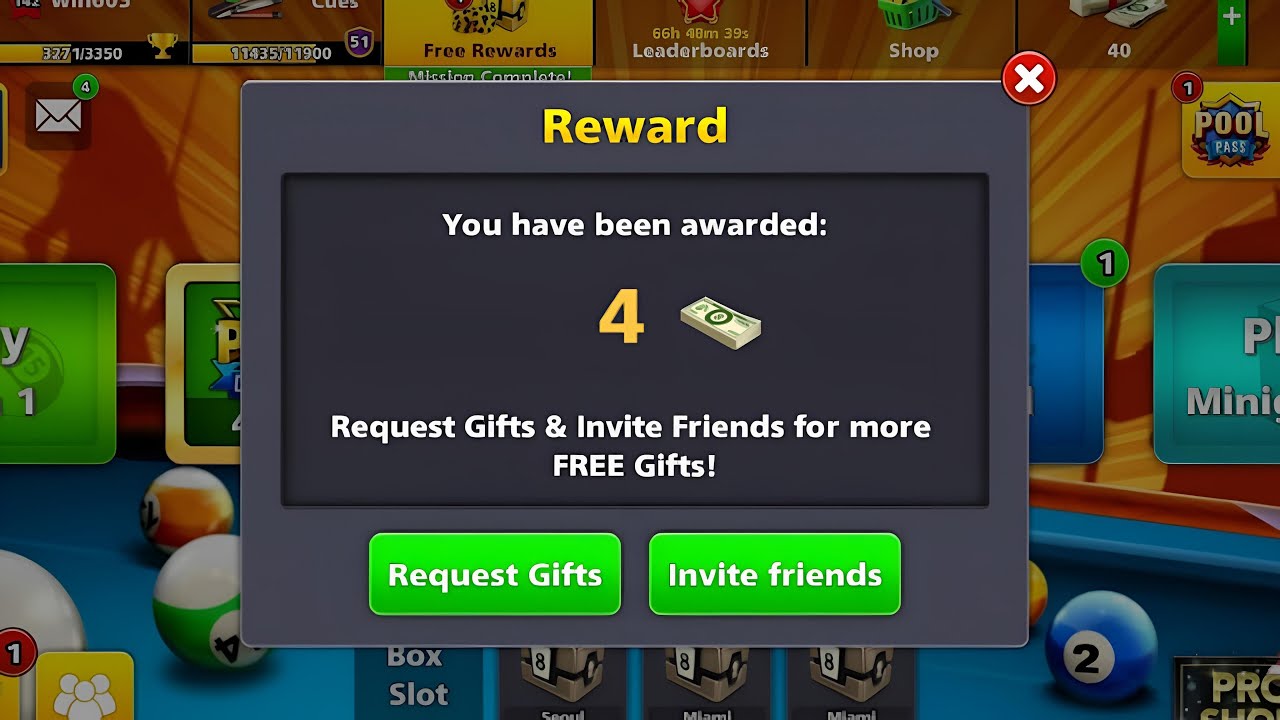 Free 4 Cash Reward in 8 Ball Pool