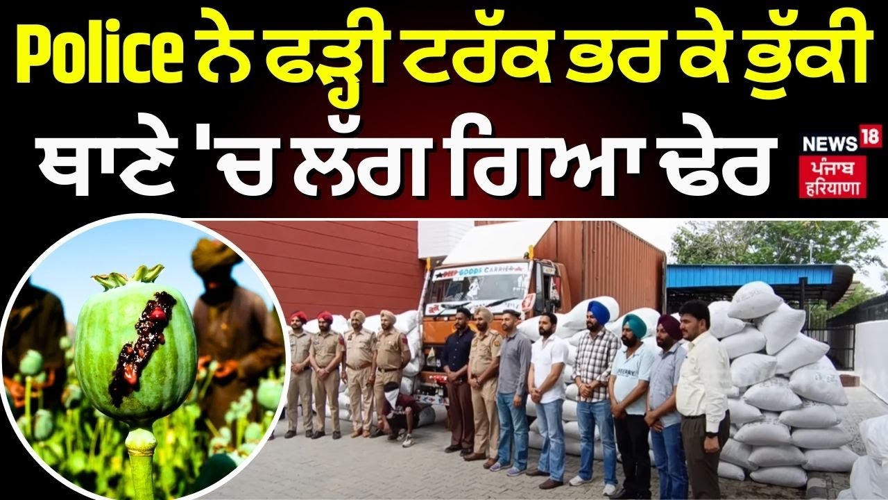 Barnala News | ਥਾਣੇ 'ਚ ਲੱਗੇ ਭੁੱਕੀ ਦੇ ਢੇਰ, Police ਨੇ ਫੜ੍ਹੀ ਟਰੱਕ ਭਰ ਕੇ ਭੁੱਕੀ | Punjab News | N18V