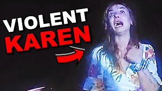 Psycho Karen Kicks and Spits on Officers During Arrest