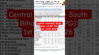 Central university south bihar 1st Cutoff 2026 | #cutofflist #cusb #cuetpgllm2026 #cuetpg #llm