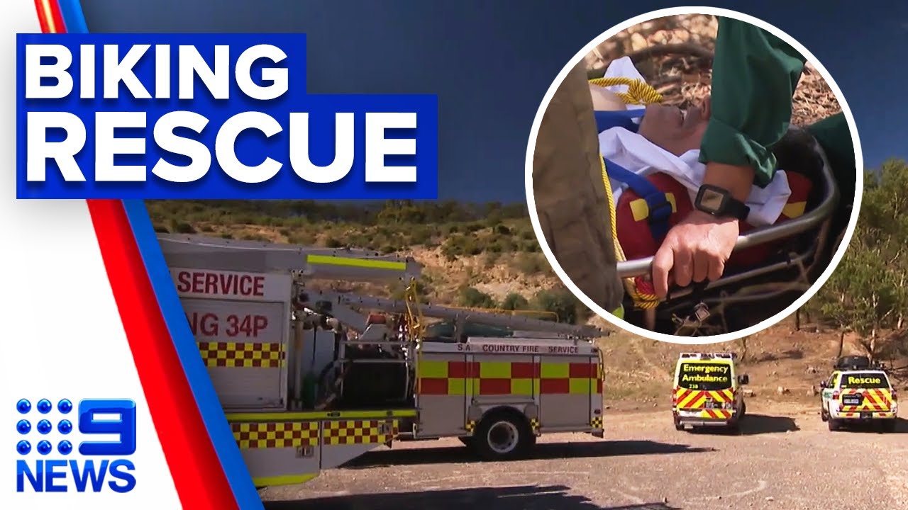 Man rescued after crashing bike in bushland | 9 News Australia