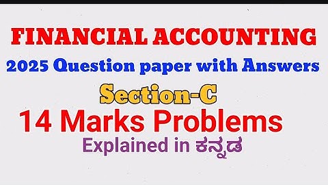 Financial Accounting 2025 Question paper with Answers SEP Syllabus 