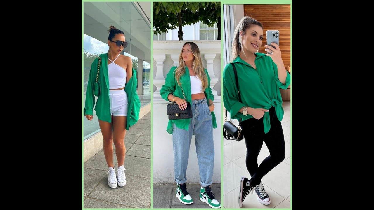 Ideas de outfits con una camisa verde ¿Te atreves a usarla? - YouTube