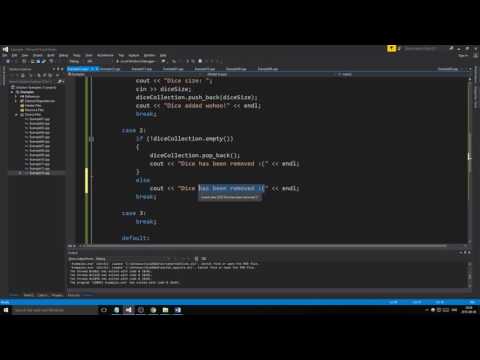 C++ Example 13 - Vector dice game